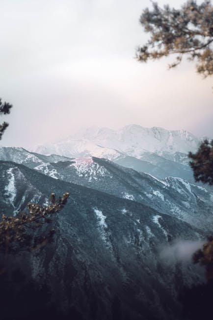 Mountain Landscapes - Breathtaking view of snow-capped mountains surro #11262379