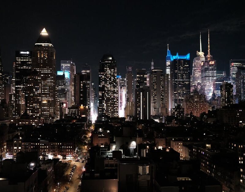 City Architecture - A breathtaking aerial view of New York City's il #12404927