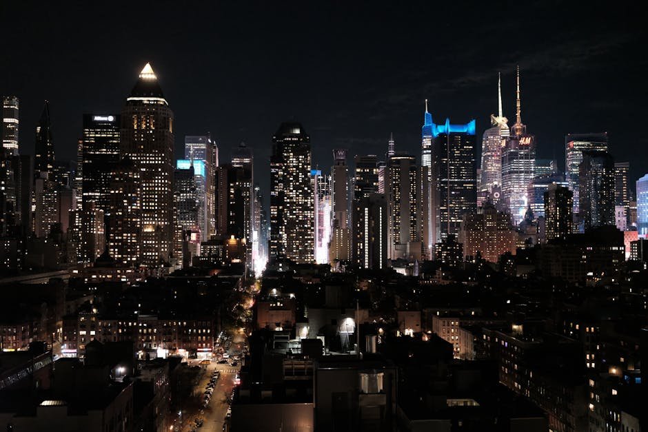 City Architecture - A breathtaking aerial view of New York City's il #12404927