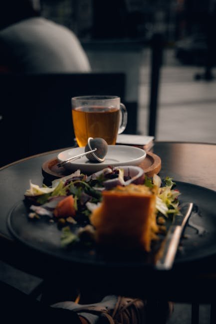 Food Aesthetics - A warm, relaxed breakfast setting in a Polish ca #15350055