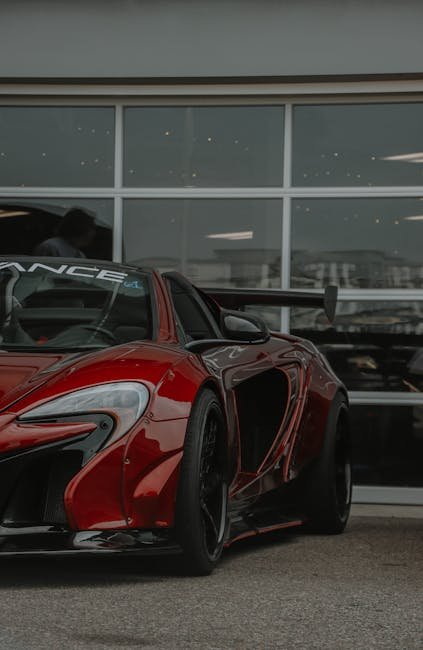Luxury Cars - Elegant red McLaren supercar with widebody kit p #16960541