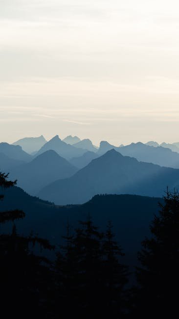Mountain Landscapes - Scenic aerial view of the Tyrolean mountain rang #18015007