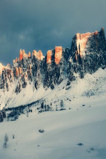 Mountain Landscapes - Capture of the majestic Dolomites with snow-cove #29325581