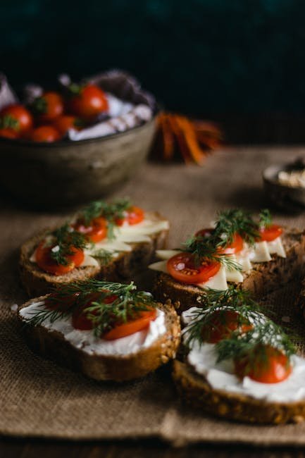 Food Aesthetics - Artistic display of multi-grain bread topped wit #30876390