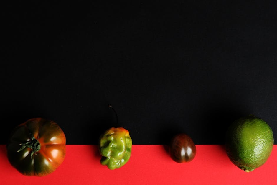 Food Aesthetics - Artistic arrangement of varied fruits on a vibra #5701887