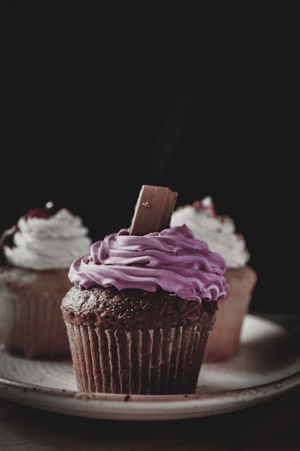 Food Aesthetics - Appetizing homemade cupcakes garnished with swee #7816720
